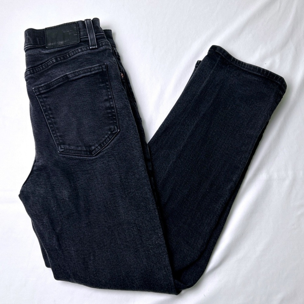 Aritzia Denim Forum Womens Arlo High Rise Straight Leg Jeans Size 4/27 Black